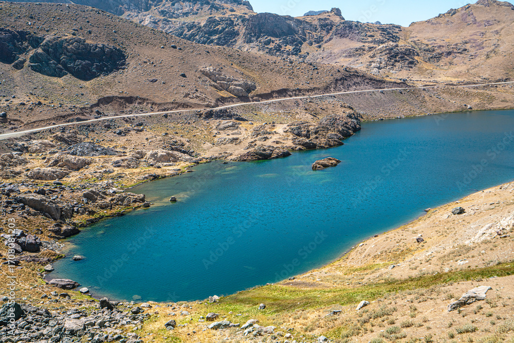 Naklejka premium The scenic views of glacial Sat lakes, located on Cilo Mountains, which has an altitude of 3,500 meters, would become a new tourist attraction for nature lovers across the world in Hakkari, Turkey