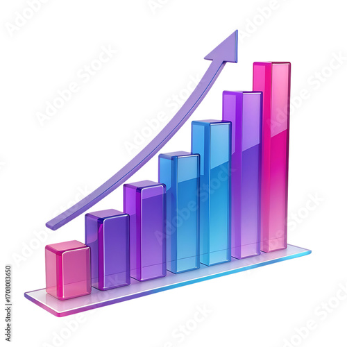 Free Download Rising bar graph illustrating business success, isolated on transparent background - GFXLoad