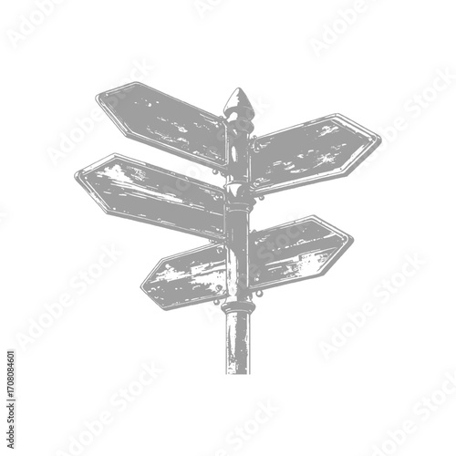 Directional Signpost Design Illustration