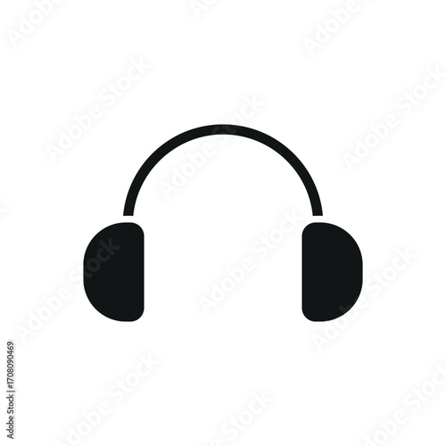 Ear protection icon in glyph for simple safety and workplace graphics.