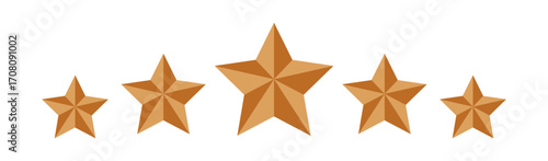 Five stars rate icon. Customer product rating review flat icon. Customer review with five stars. Service satisfaction, quality, rate vector illustration 