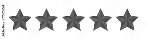 Five stars rate icon. Customer product rating review flat icon. Customer review with five stars. Service satisfaction, quality, rate vector illustration 