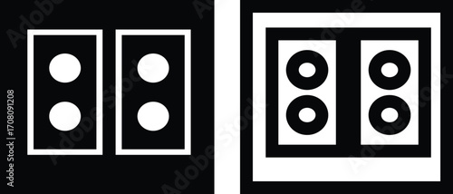 Electric Switchboard Icon Set in Black Color Flat and Line Style Circuit Panel Vector Electrical Board Symbol Collection Power Control System Interface