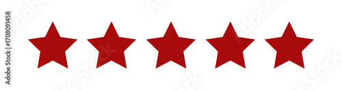 Five stars rate icon. Customer product rating review flat icon. Customer review with five stars. Service satisfaction, quality, rate vector illustration 