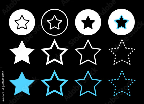 Star icons set icolated on a background. Vector illustration
