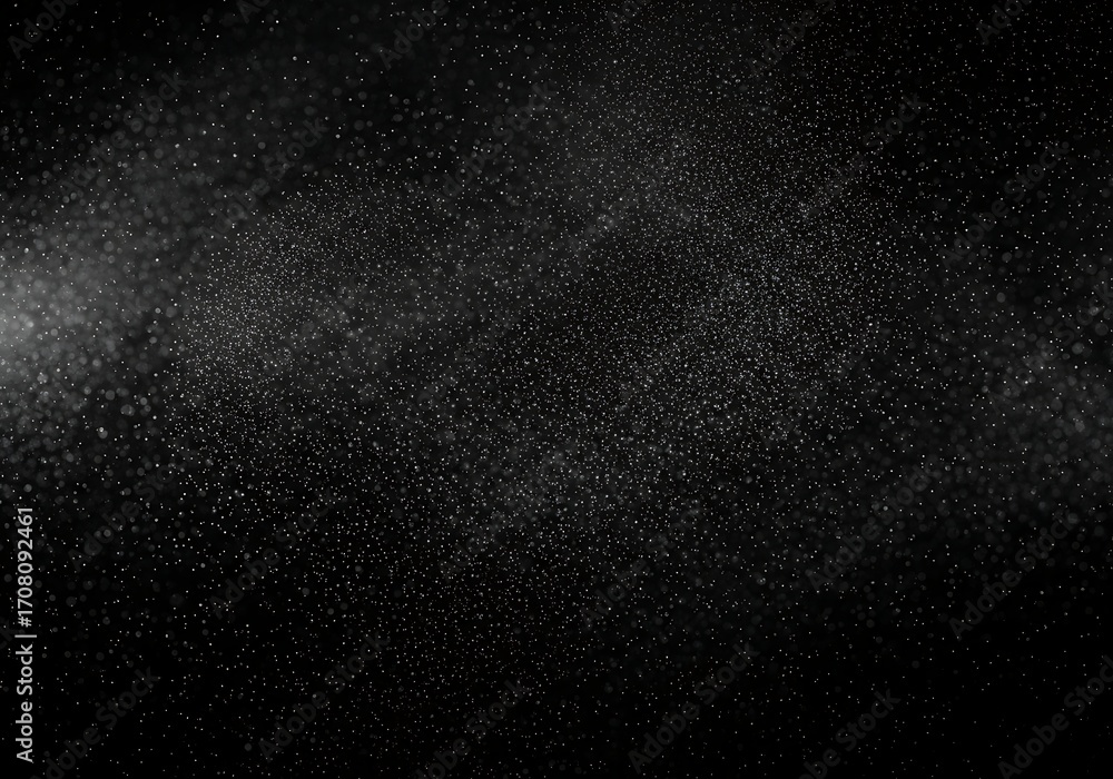 Obraz premium Dark background with scattered white particles and light effect