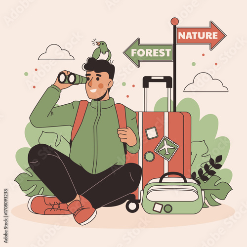 Travel Hand drawn sustainable travel Illustration 