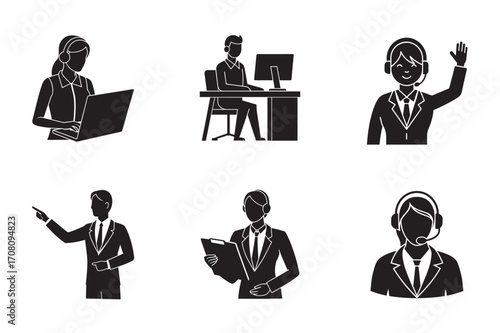 Essential Customer Service Representative Silhouette Set