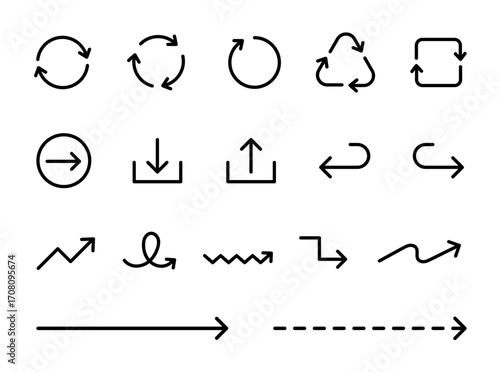 矢印アイコンセット 循環 リサイクル ローディング Webデザイン用