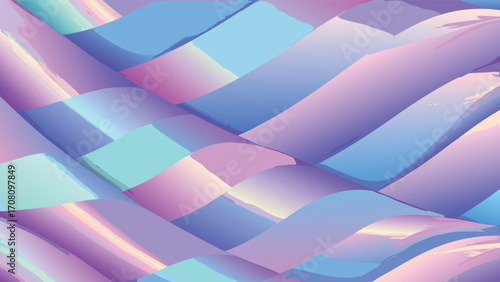 Abstract Woven Texture with Iridescent Gradient Colors vector illustration