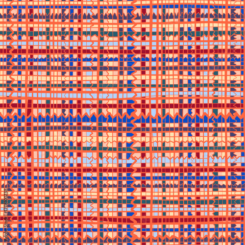 Line Doodle Seamless Pattern 10 - Hand-Drawn Plaid 1