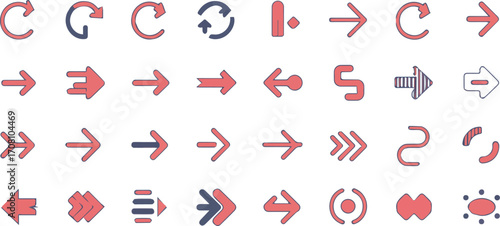 Vector art of collection of various arrow icons