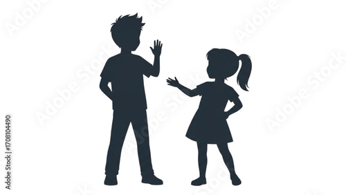 Vector Illustration of Kids Silhouette Set Boys and Girls Isolated on White AI EPS PNG