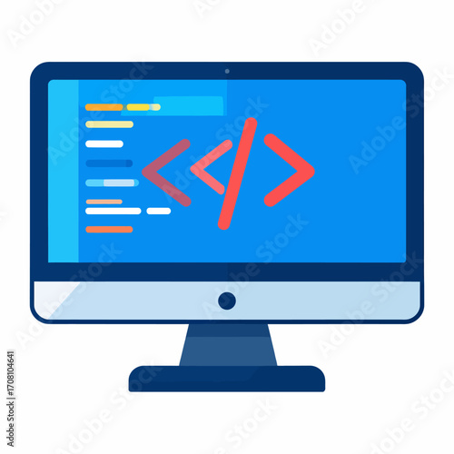 Computer screen displaying code programming.