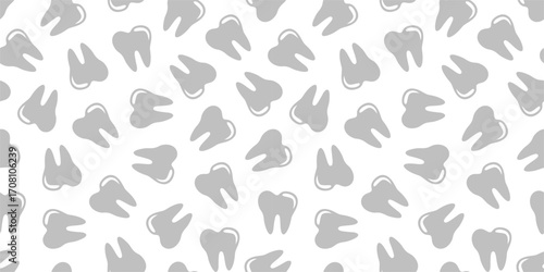 doodle Teeth Pattern background. doodle tooth pattern background. dental seamless pattern background.	