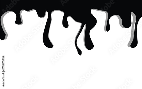 black ink paint molten splash shape frame background .eps