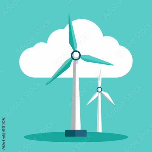 Wind turbines generating clean energy for a sustainable future in the environment.