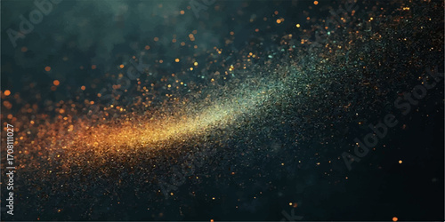 Abstract cosmic glowing dust and bright nebula on a dark rainy night