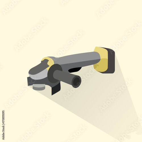 Flat design illustration of angle grinder power tool