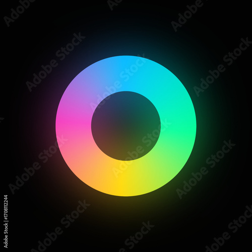 luminous circular color spectrum on the black bacground