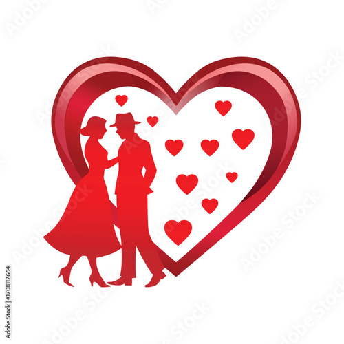 illustration romantic couple I love you
