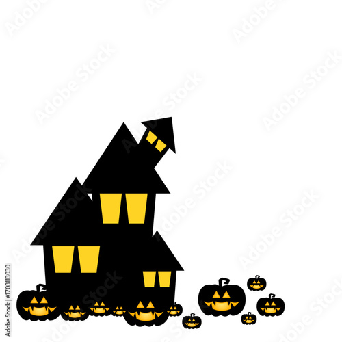 Haunted House Halloween Illustration