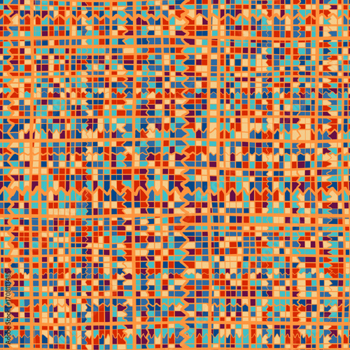 Line Doodle Seamless Pattern 13 - Pixel Grid 2