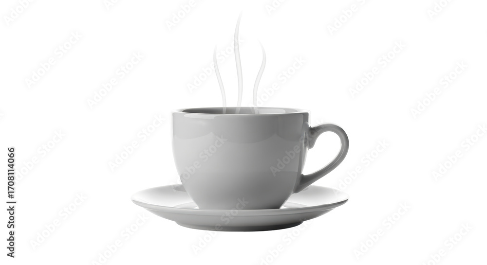 Fototapeta premium Isolated Cup of Coffee and Saucer