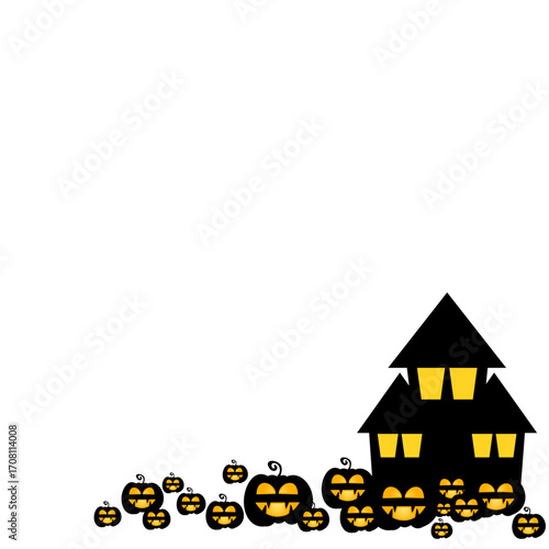 Haunted House Halloween Illustration