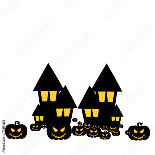 Haunted House Halloween Illustration