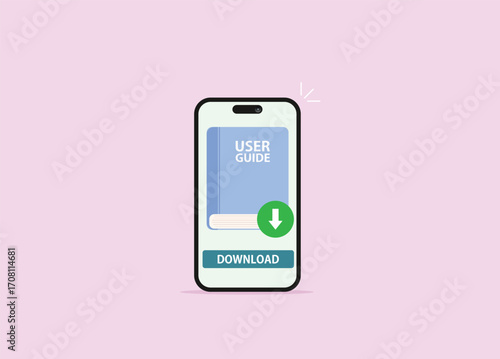 User guide phone. User manual. Vector illustration of instruction manual
