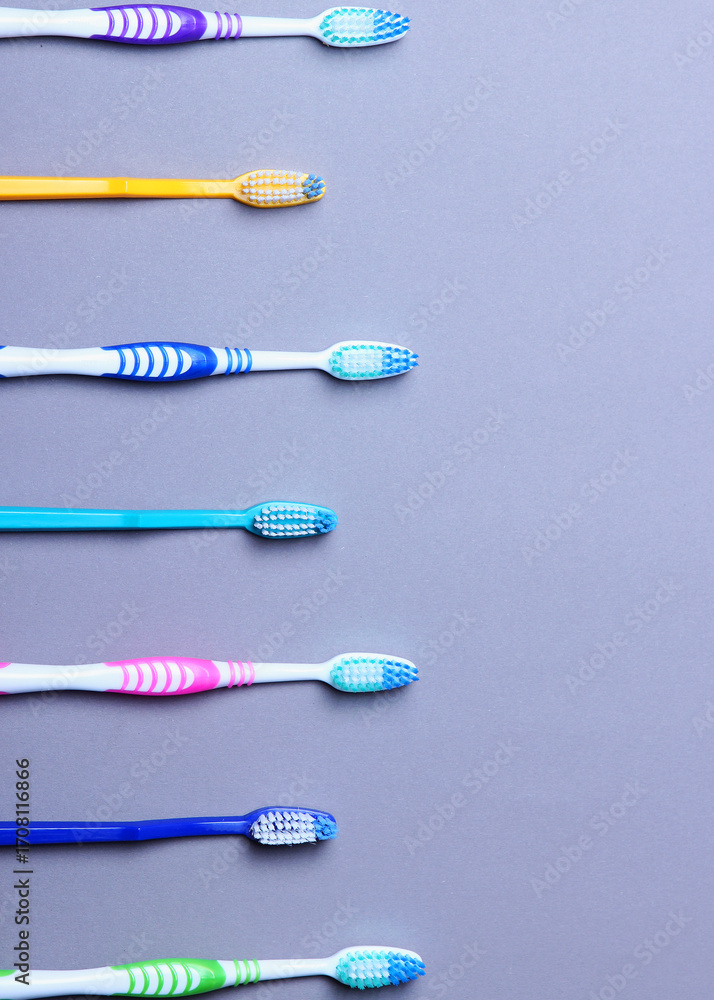 custom made wallpaper toronto digitalToothbrushes on a colored background top view. Oral hygiene. Vertical photo format