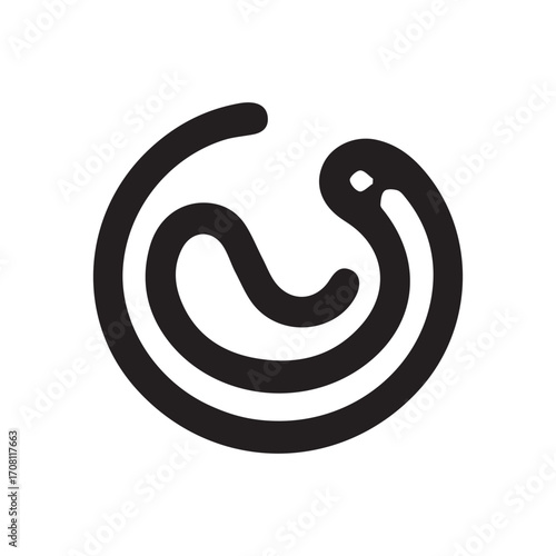 2d worm logo with white background
