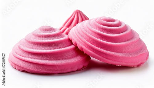 pink mexican concha sweet bread isolated on white background