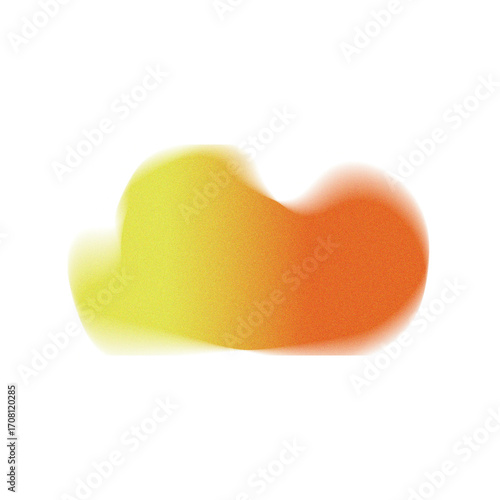 An abstract cloud shape transitions smoothly from yellow to orange with a subtle gradient effect