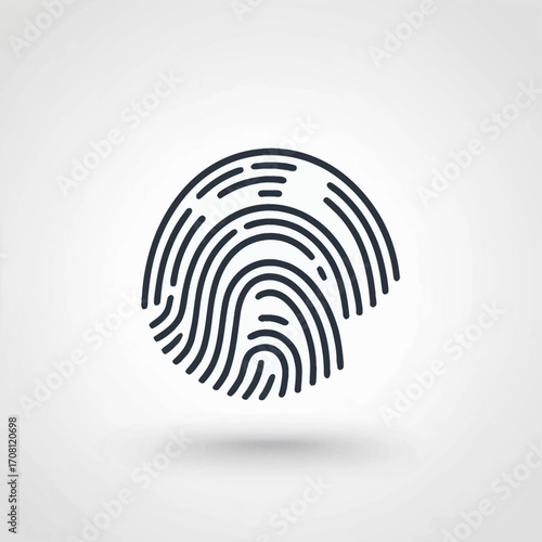Unique identification graphic of a fingerprint with distinct ridge pattern design
