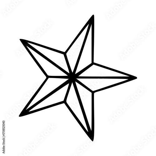 geometric five-pointed star line art