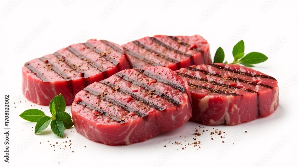 Obraz premium Grilled Beef Filet Mignon With Basil