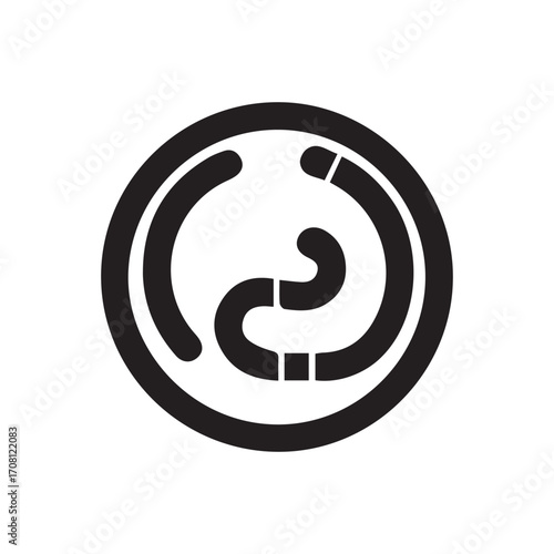 2d worm logo with white background