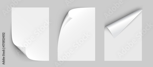 Set of folded sheets of white paper.