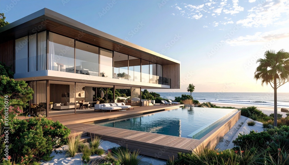 Obraz premium modern house against the sky