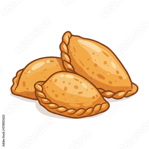 golden brown empanadas traditional savory pastry illustration
