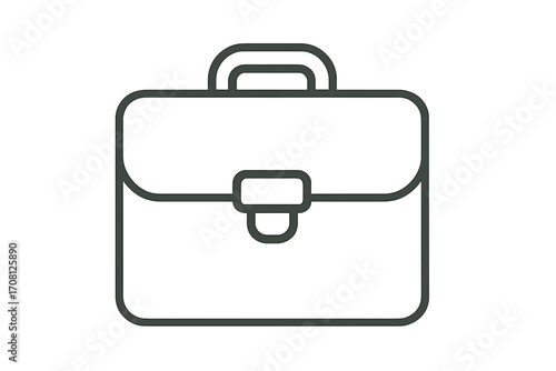 Briefcase icon, linear portfolio symbol. Vector illustration for business, work, and job concepts. Corporate bag for documents, professional case for finance or career.