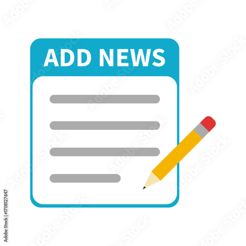 Add News Concept - A notepad with lines and a pencil for writing