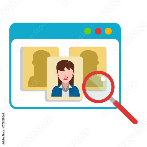 Digital recruitment process for selecting the best candidate from an online database