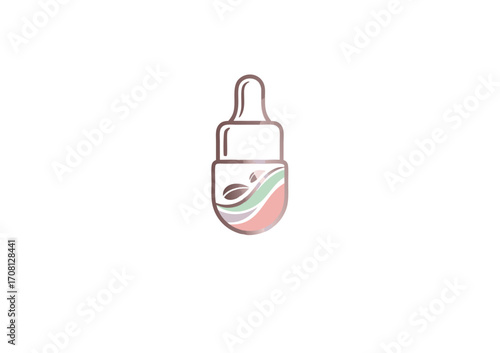 Cosmetic Serum Bottle Logo Vector