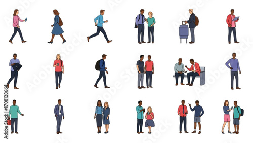 Vector Illustration of People Silhouettes Collection AI EPS PNG