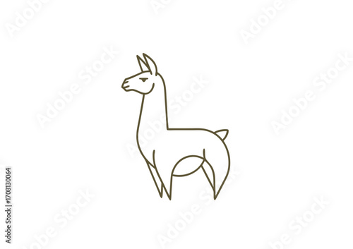 Minimalist Llama Animal Logo Vector