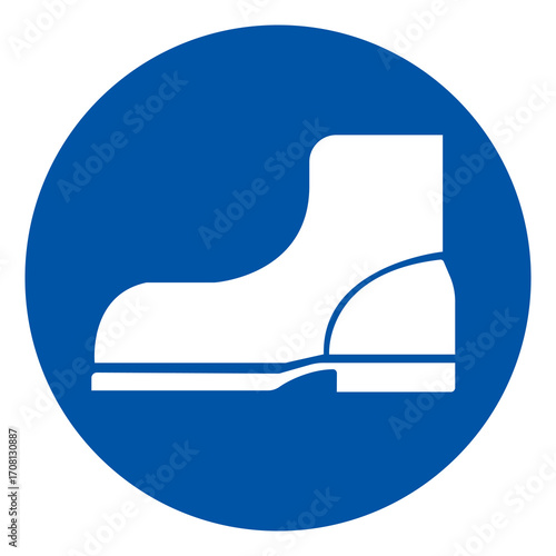 Wear Foot Protection Symbol Sign,Vector Illustration, Isolated On White Background Label. EPS10