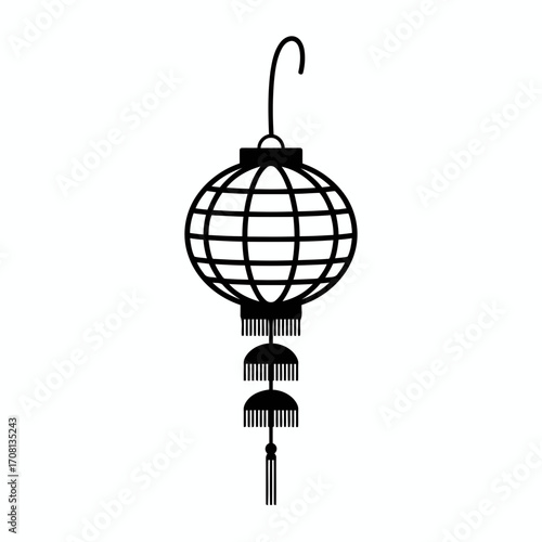 Illustration of a chinese lantern, a symbol of asian culture and traditional celebrations, in vector format